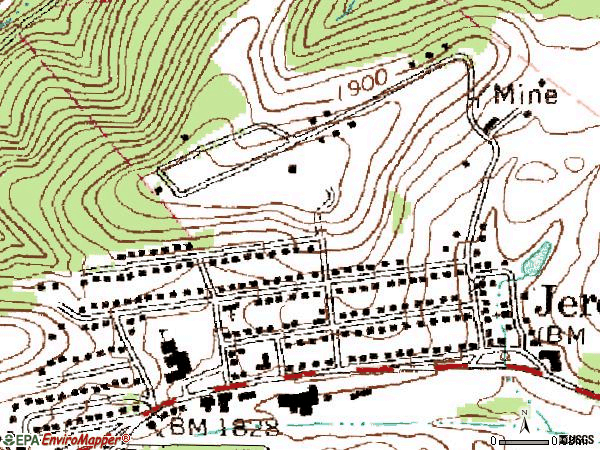 Zip code 15937 topographic map