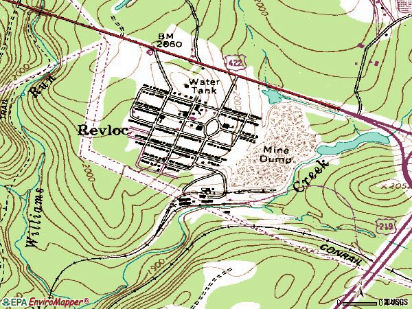 Zip code 15948 topographic map