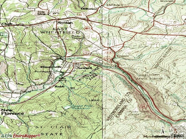 Zip code 15954 topographic map