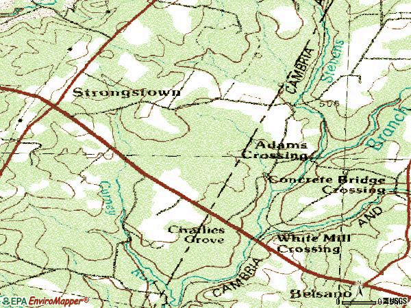 Zip code 15957 topographic map