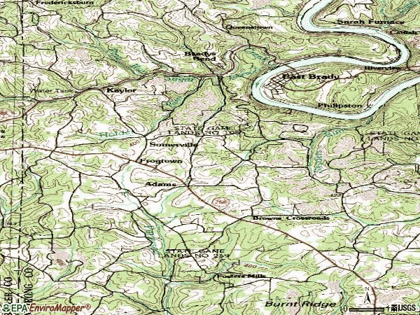 Zip code 16028 topographic map