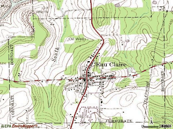 Zip code 16030 topographic map