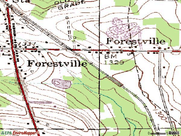 Zip code 16035 topographic map