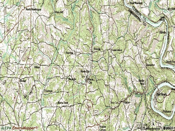 Zip code 16041 topographic map