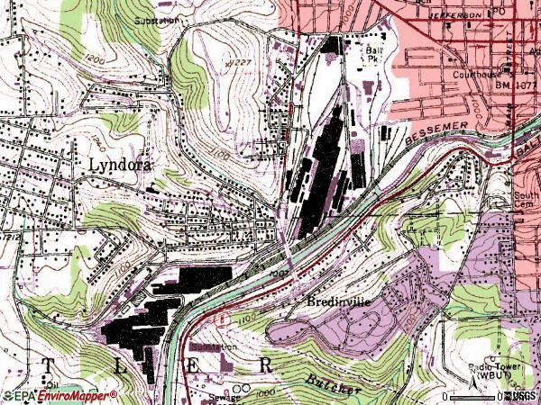 Zip code 16045 topographic map