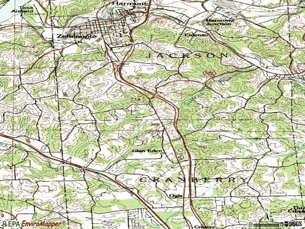 Zip code 16063 topographic map