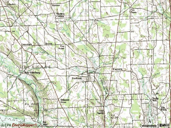 Zip code 16124 topographic map