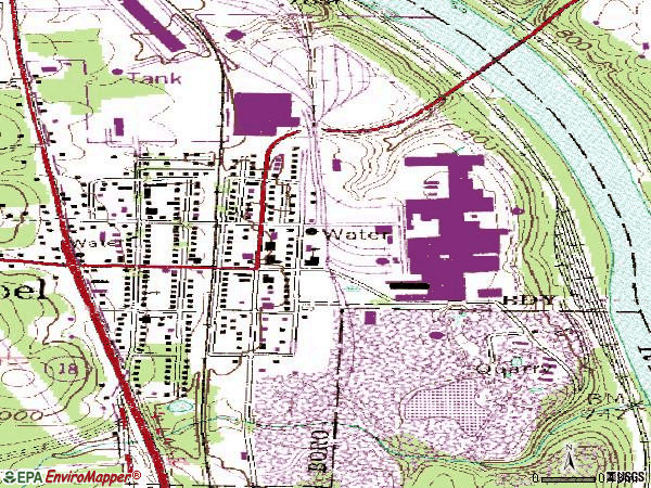 Zip code 16136 topographic map