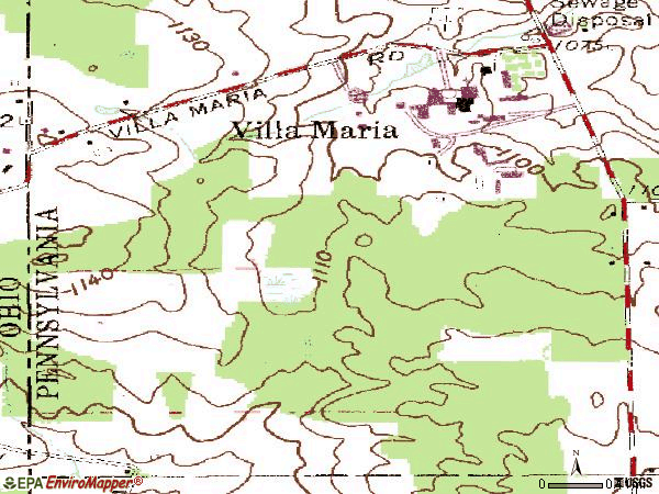 Zip code 16155 topographic map