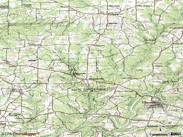 Zip code 16254 topographic map