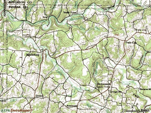 Zip code 16256 topographic map