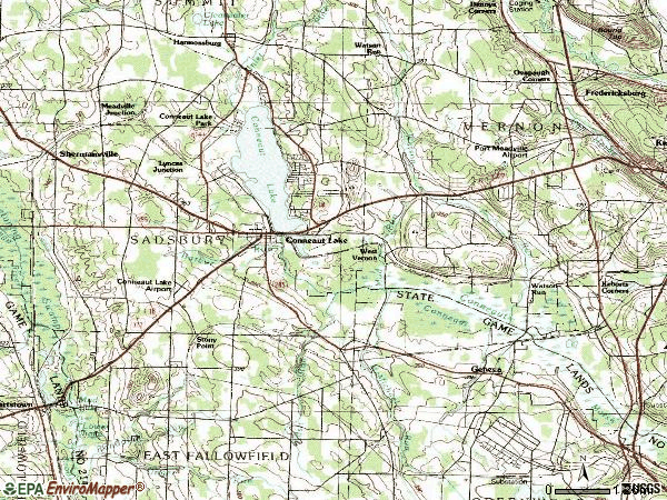 Zip code 16316 topographic map