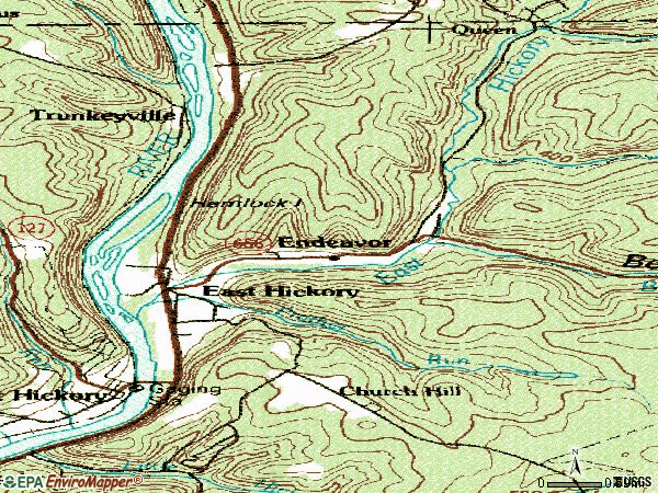 Zip code 16321 topographic map