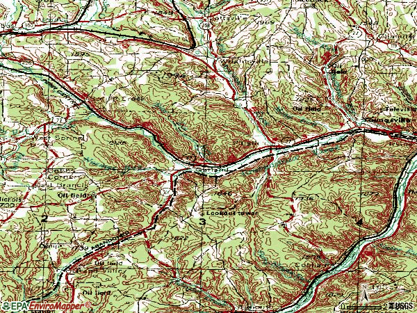 Zip code 16340 topographic map
