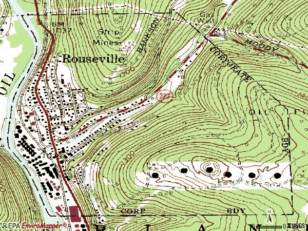 Zip code 16344 topographic map
