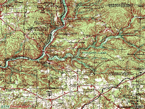 Zip code 16353 topographic map