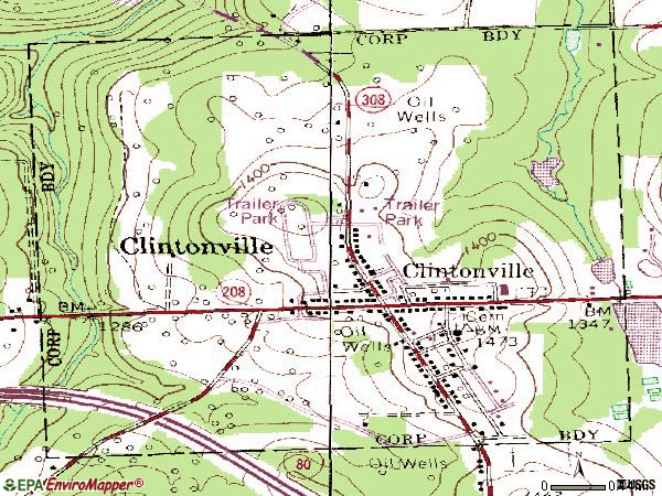 Zip code 16372 topographic map