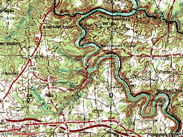 Zip code 16374 topographic map