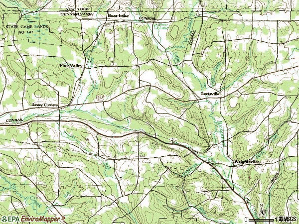 Zip code 16401 topographic map
