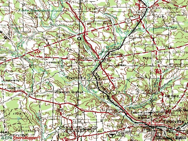 Zip code 16404 topographic map