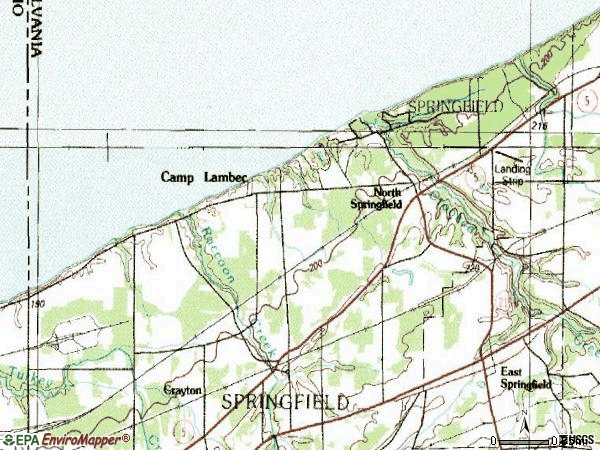Zip code 16411 topographic map