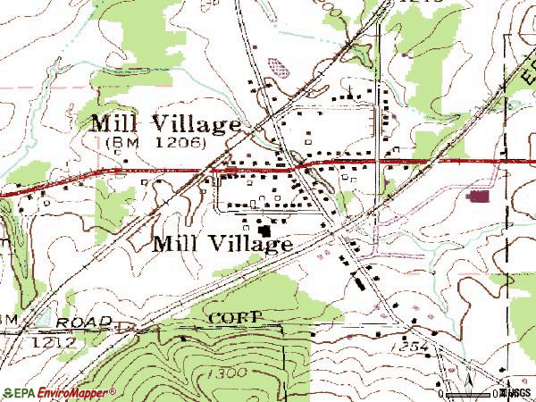 Zip code 16427 topographic map