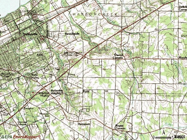 Zip code 16510 topographic map