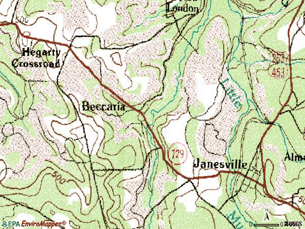 Zip code 16616 topographic map