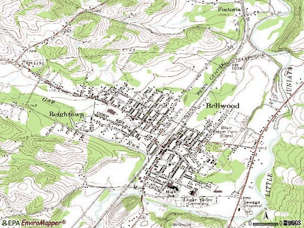 Zip code 16617 topographic map