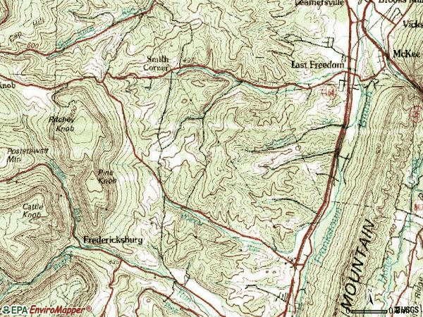 Zip code 16637 topographic map
