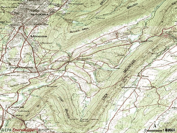 Zip code 16648 topographic map