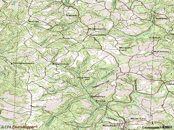 Zip code 16656 topographic map