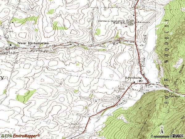 Zip code 16659 topographic map