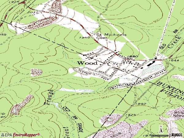 Zip code 16694 topographic map