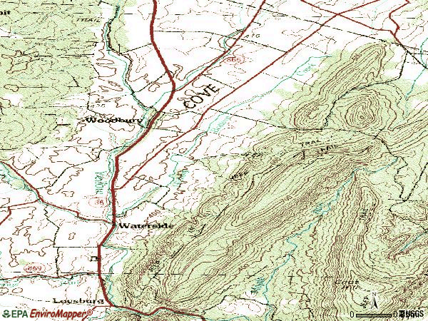 Zip code 16695 topographic map