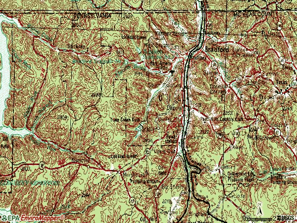 Zip code 16701 topographic map