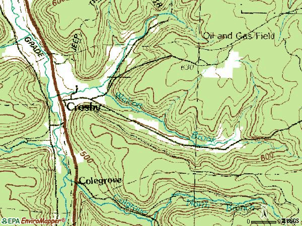 Zip code 16724 topographic map