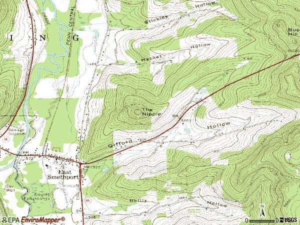 Zip code 16730 topographic map