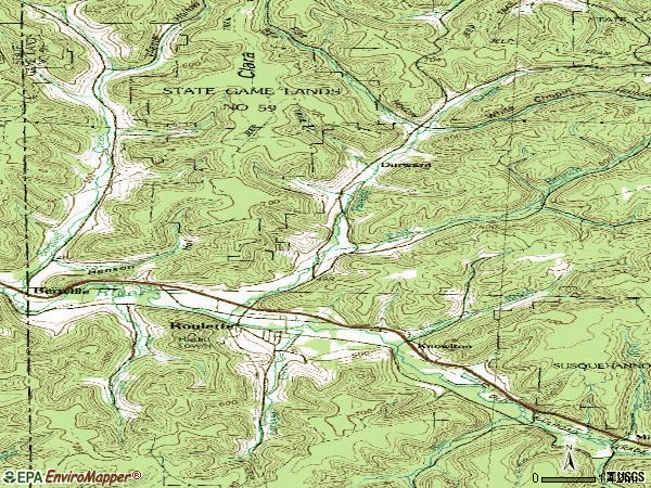 Zip code 16746 topographic map