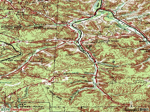Zip code 16749 topographic map