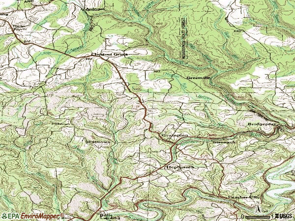 Zip code 16838 topographic map