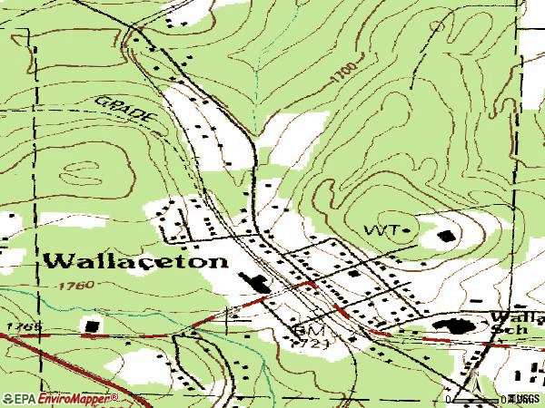 Zip code 16876 topographic map