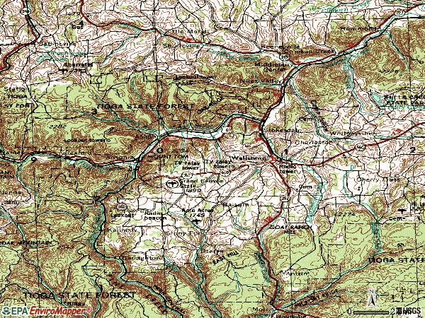Zip code 16901 topographic map