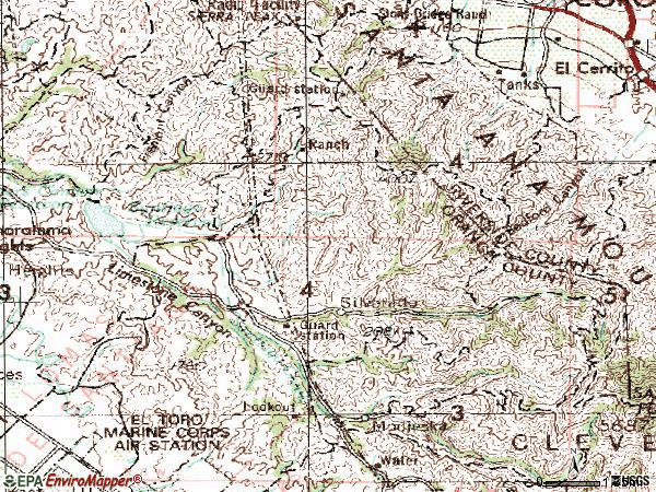 Zip code 92676 topographic map