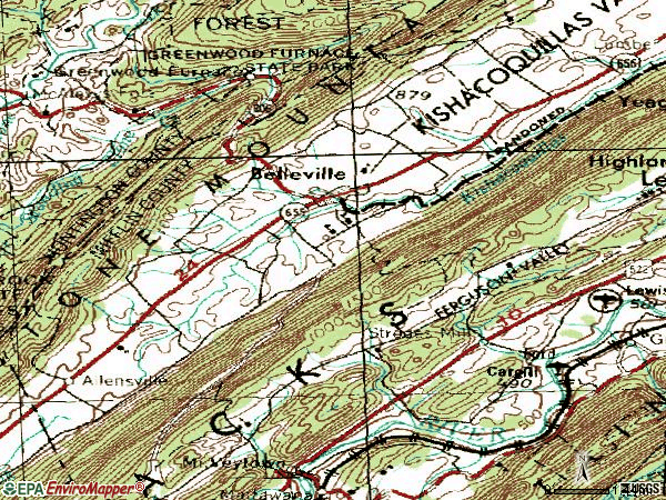 Zip code 17004 topographic map
