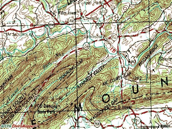 Zip code 17040 topographic map
