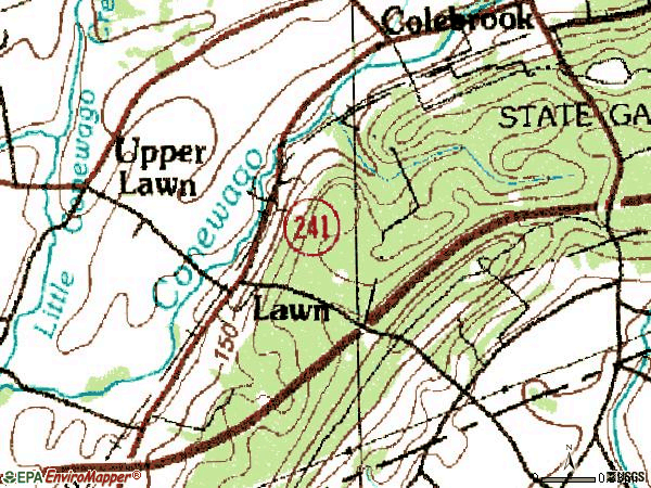 Zip code 17041 topographic map