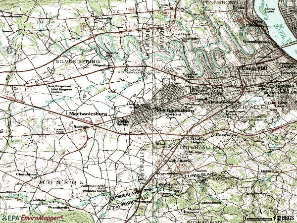Zip code 17055 topographic map