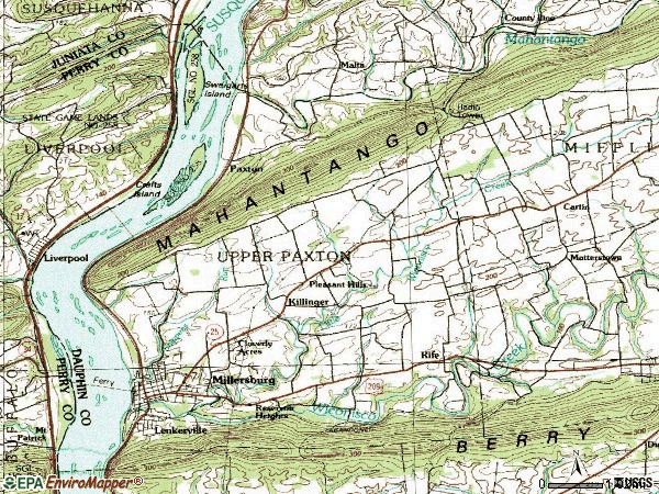 Zip code 17061 topographic map