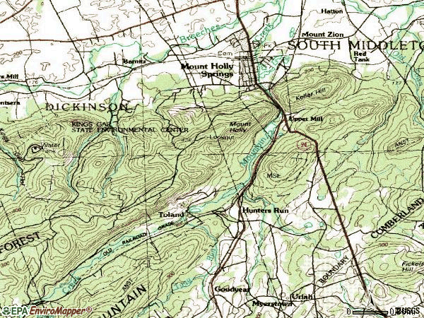 Zip code 17065 topographic map